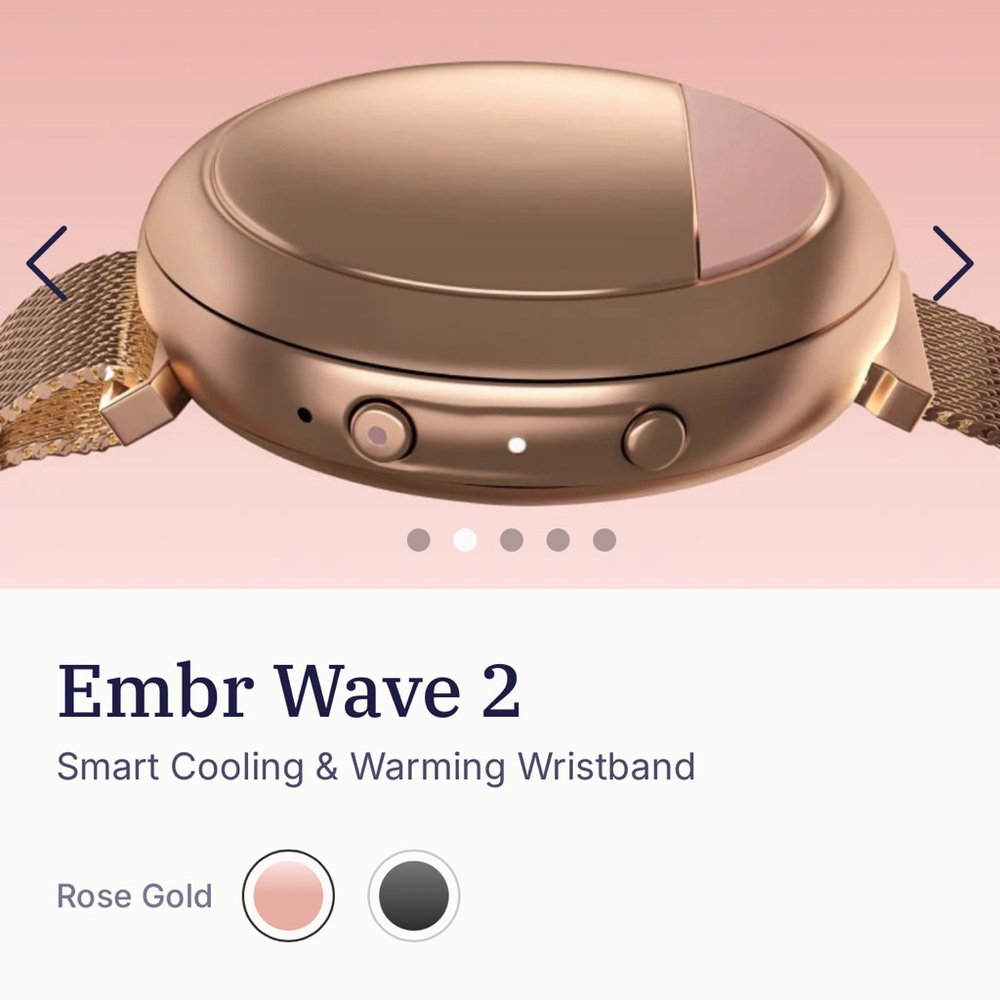 Embr Wave 2 Rose Gold Smart Cooling & Warming Wristband